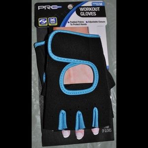 Pro Strength Medium blue trim Workout Gloves *NEW*